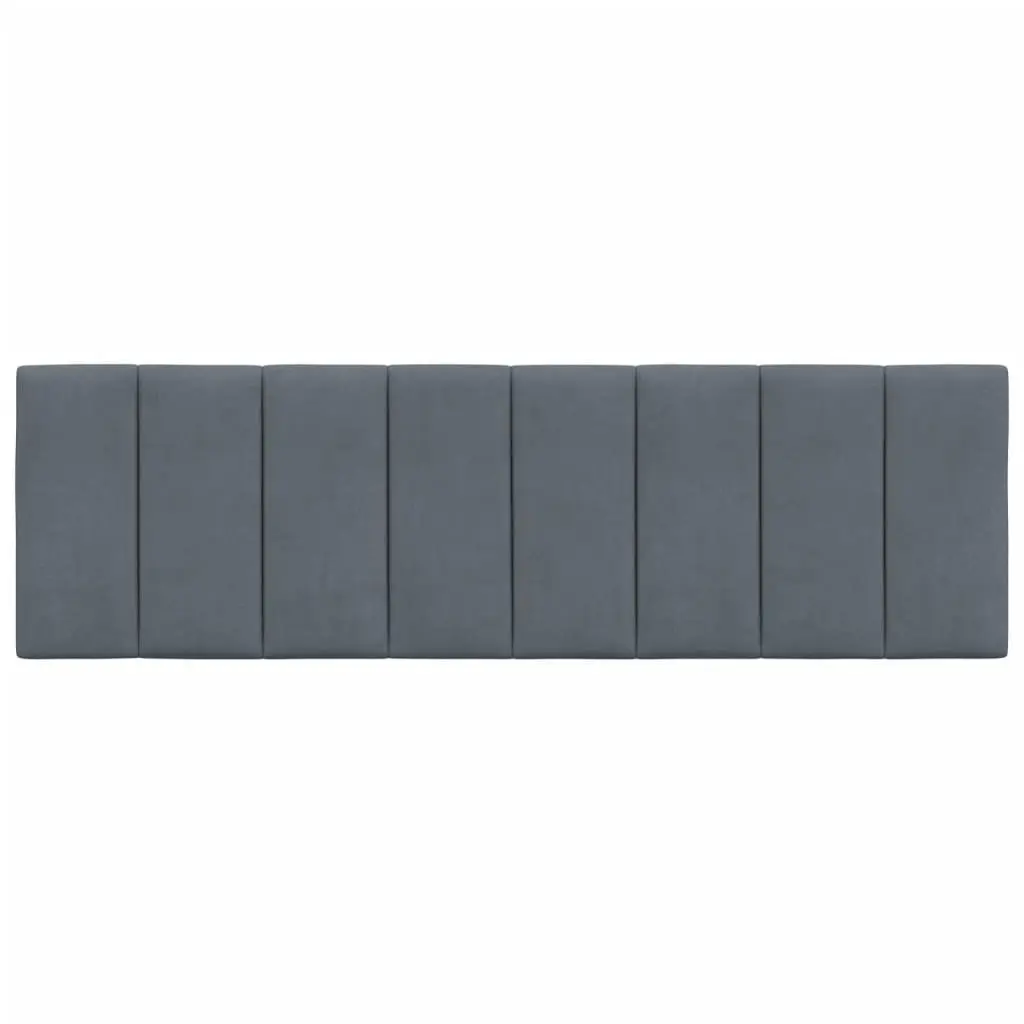 Headboard Cushion Velvet Grey 153cm Upholstered Bed Backrest Pillow Support