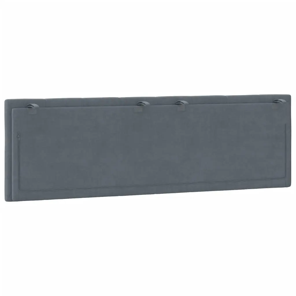 Headboard Cushion Velvet Grey 153cm Upholstered Bed Backrest Pillow Support