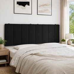Headboard Cushion Hanko Black 153cm Velvet Wall Mounted Bed Pillow Support