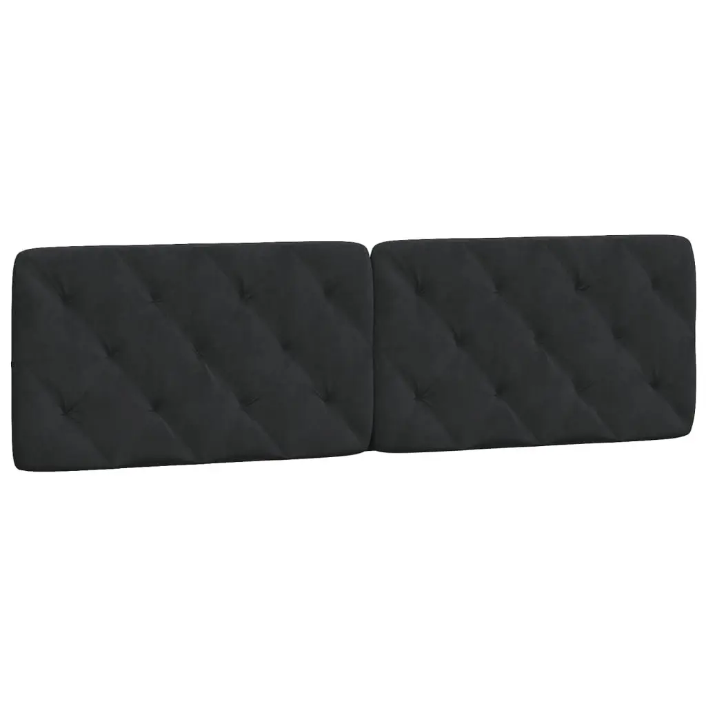 Headboard Cushion Velvet Black 180cm Upholstered Wall Mount Back Pillow
