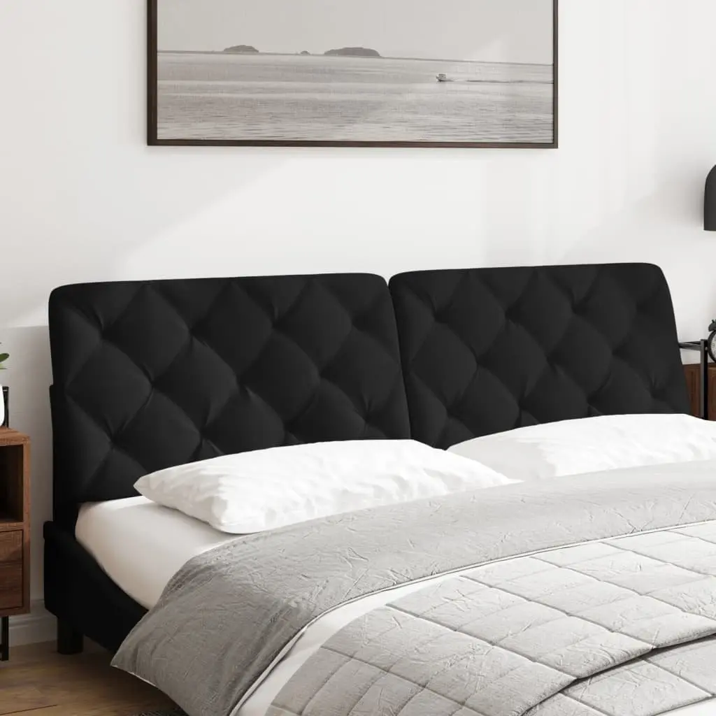 Headboard Cushion Velvet Black 180cm Upholstered Wall Mount Back Pillow