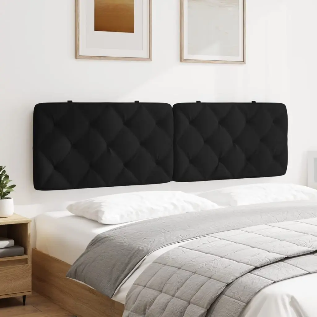 Headboard Cushion Velvet Black 180cm Upholstered Wall Mount Back Pillow
