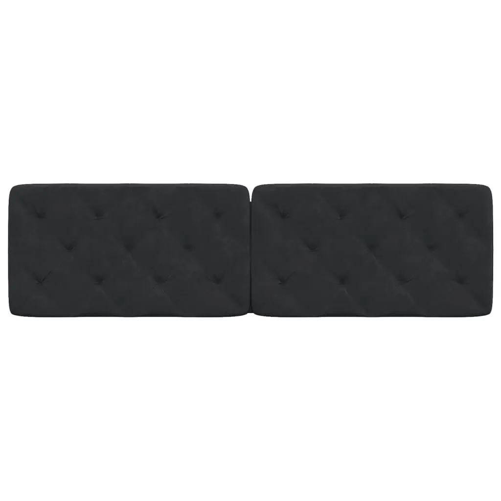 Headboard Cushion Velvet Black 180cm Upholstered Wall Mount Back Pillow