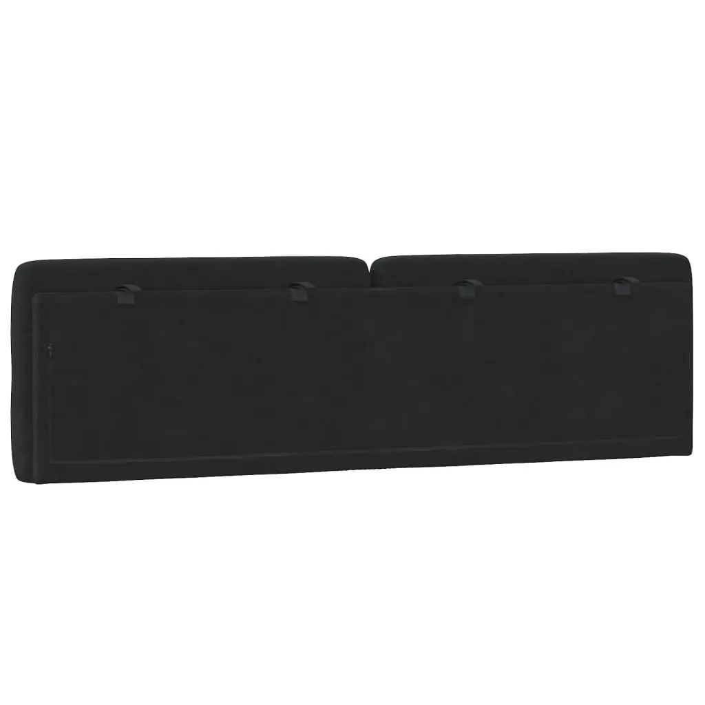Headboard Cushion Velvet Black 180cm Upholstered Wall Mount Back Pillow