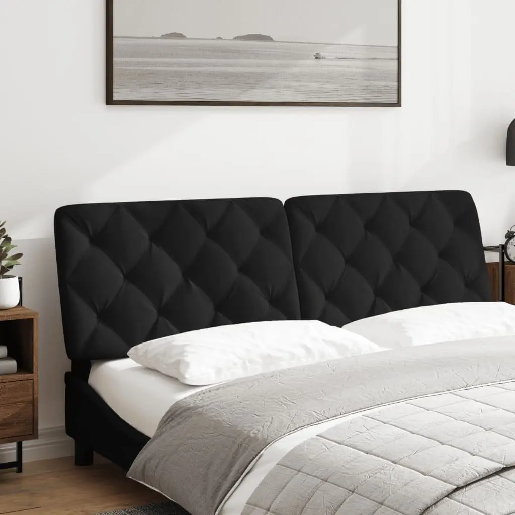Headboard Cushion Black Velvet 153cm Wall Mounted Bed Pillow Back Support