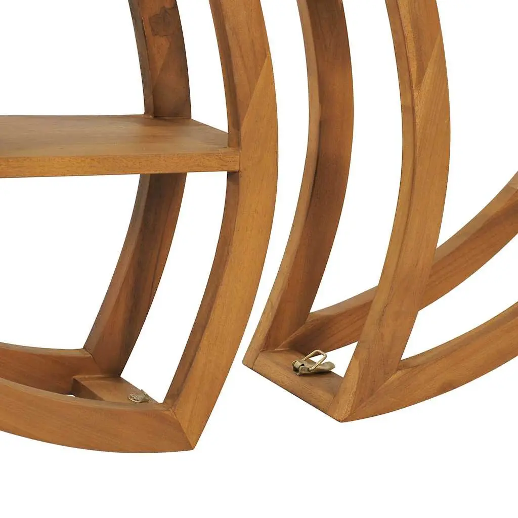 Yin Yang Wall Shelf in Solid Teak