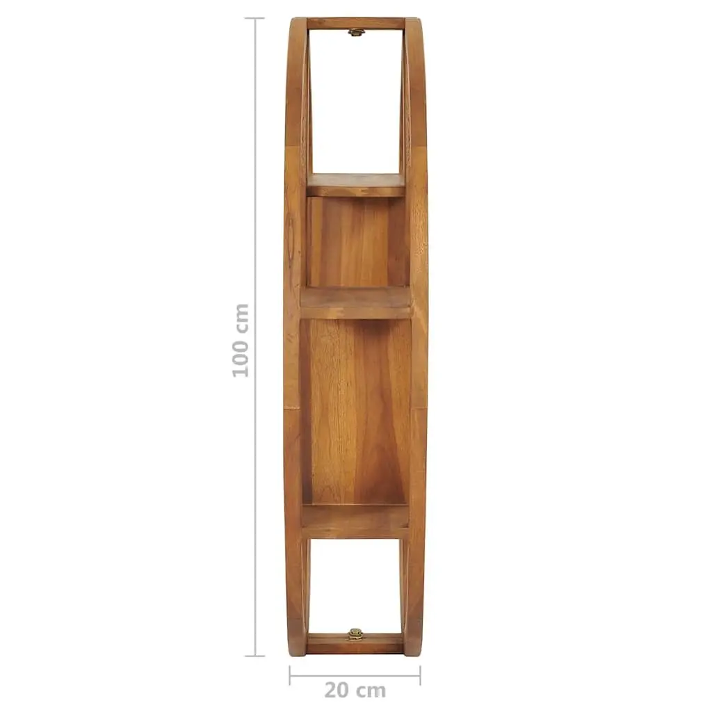 Yin Yang Wall Shelf in Solid Teak