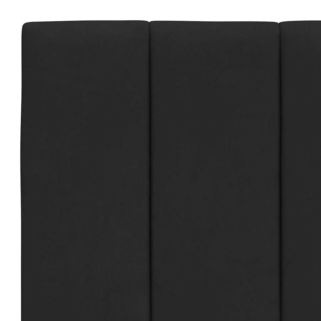 Velvet Black King Bed Frame 180x200 cm with Slatted Base and Foam Headboard for Bedroom