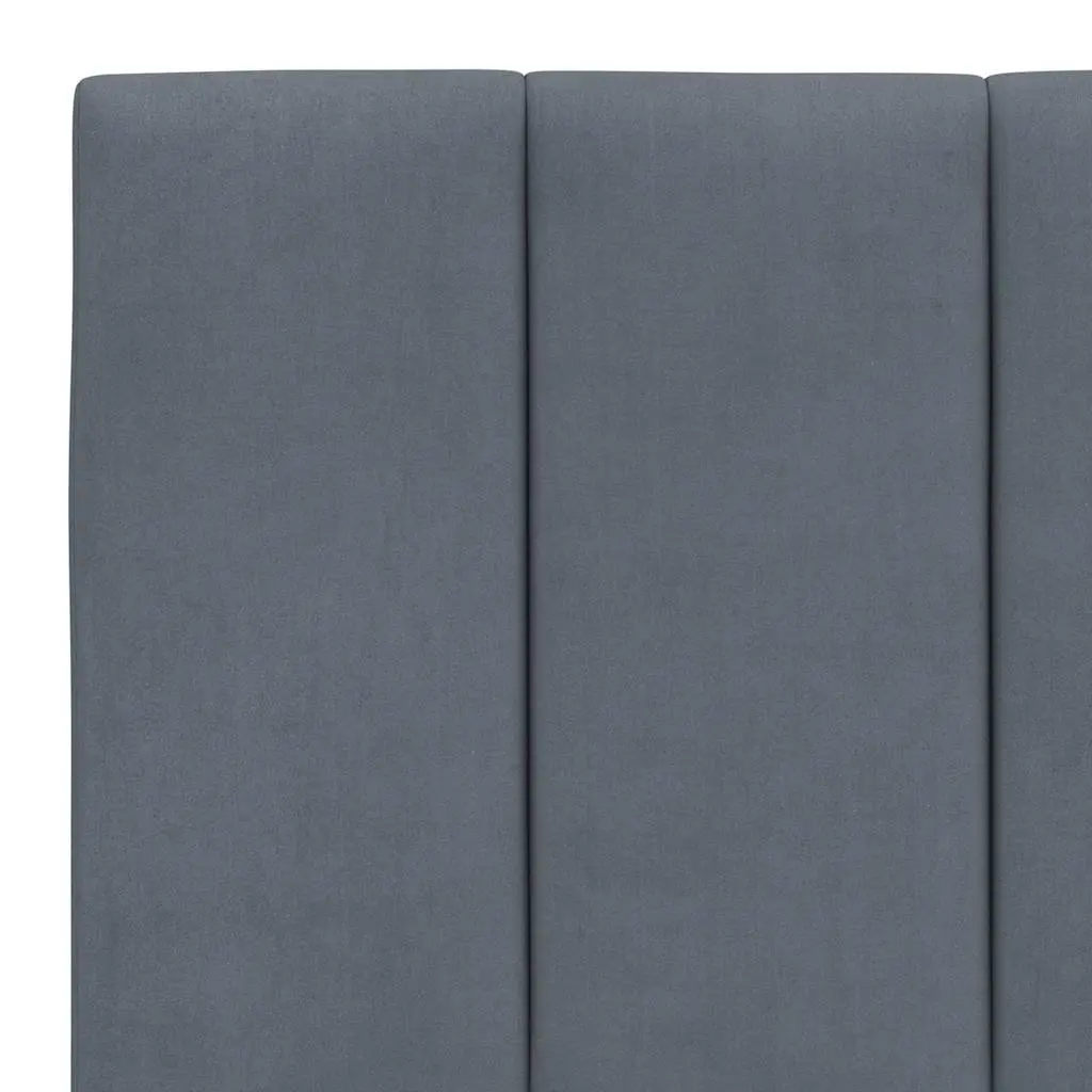Queen Bed Frame with Headboard Velvet Grey Modern Bedroom Furniture 152x203cm