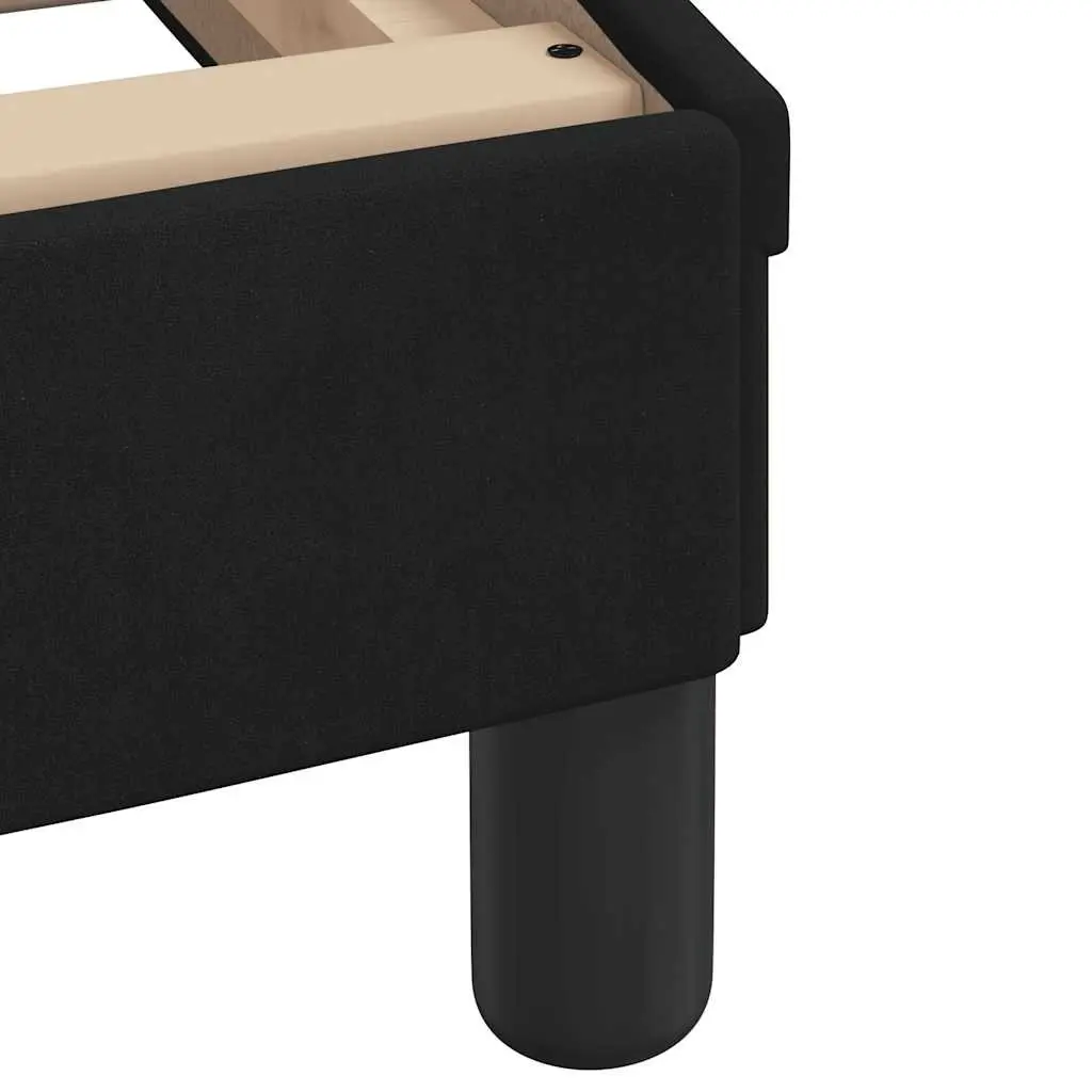 Bed Frame Black Velvet Upholstered Headboard 180x200 cm Plywood Slats