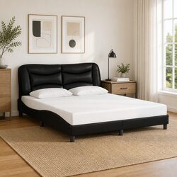 Your New Favorite Queen Bed Frame in Black Faux Leather