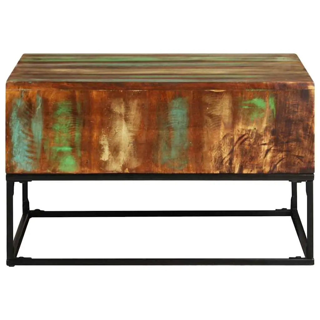 Reclaimed Wood Coffee Table Handmade Brown 68x68x41 cm Sturdy Iron Legs