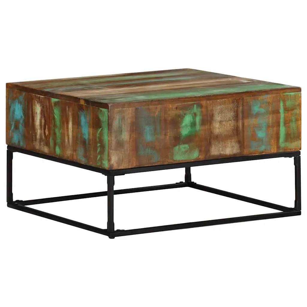 Reclaimed Wood Coffee Table Handmade Brown 68x68x41 cm Sturdy Iron Legs