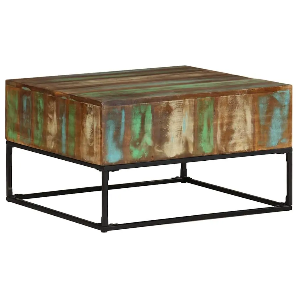 Reclaimed Wood Coffee Table Handmade Brown 68x68x41 cm Sturdy Iron Legs