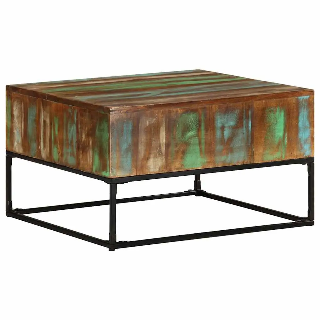 Reclaimed Wood Coffee Table Handmade Brown 68x68x41 cm Sturdy Iron Legs