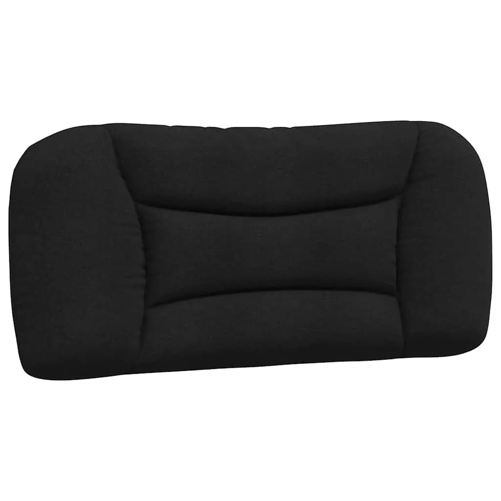 Bed Frame Fabric Headboard Slatted Base 90x190 cm Black Modern Bedroom Furniture