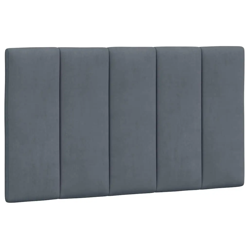 Grey Velvet Bed Frame 90x190 cm with Foam-Filled Headboard and Slatted Base for Bedroom Comfort