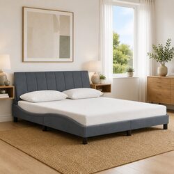 Queen Bed Frame with Headboard Velvet Upholstered Modern Bedroom Furniture