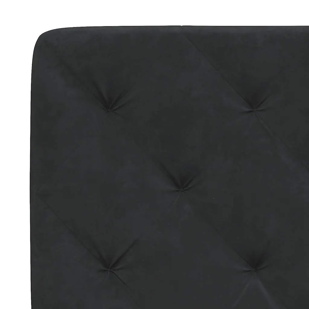 Queen Bed Frame Black Velvet Headboard 152x203cm Plywood Slats