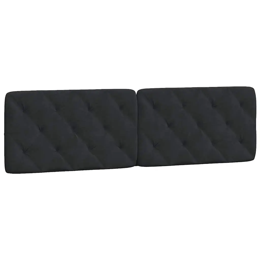 Bed Frame Velvet Upholstered Headboard 180x200 cm Black