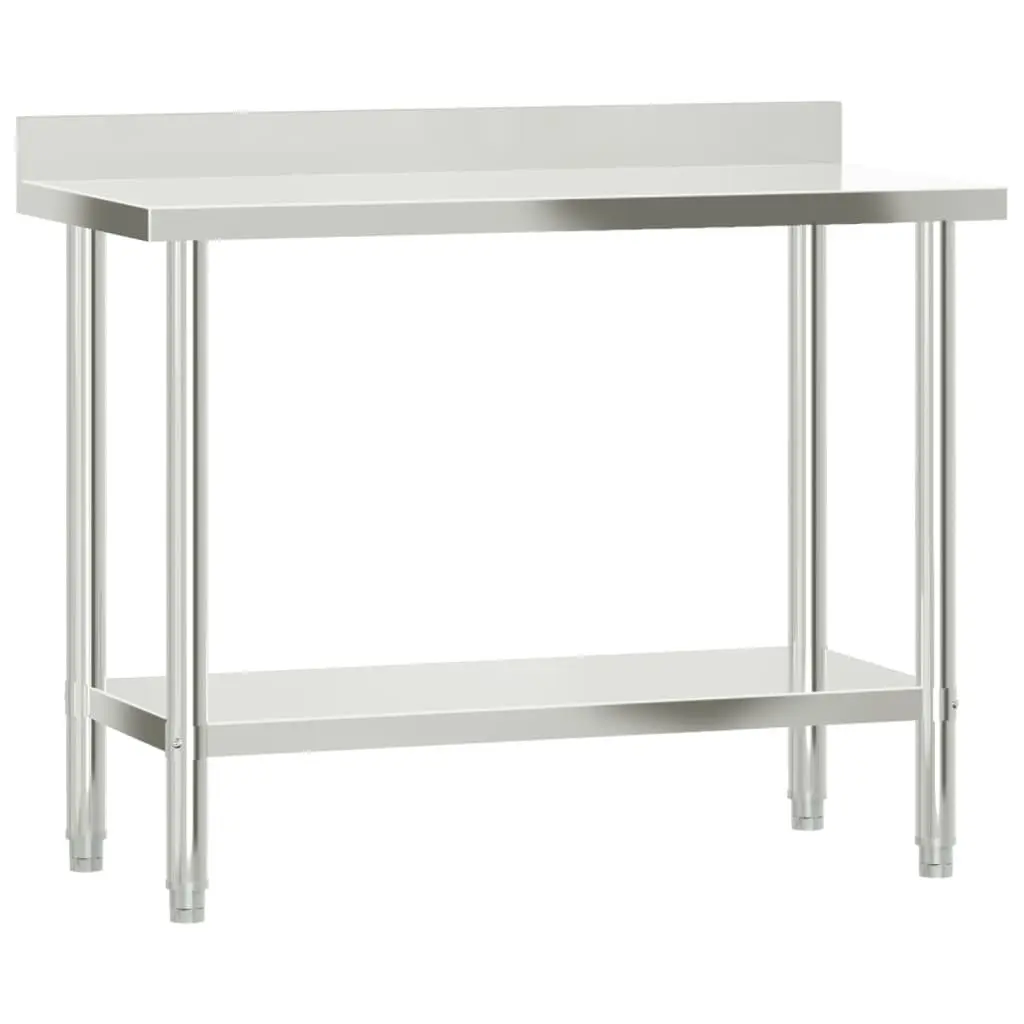 Stainless Steel Kitchen Work Table with Overshelf 110x55x150cm Prep Station
