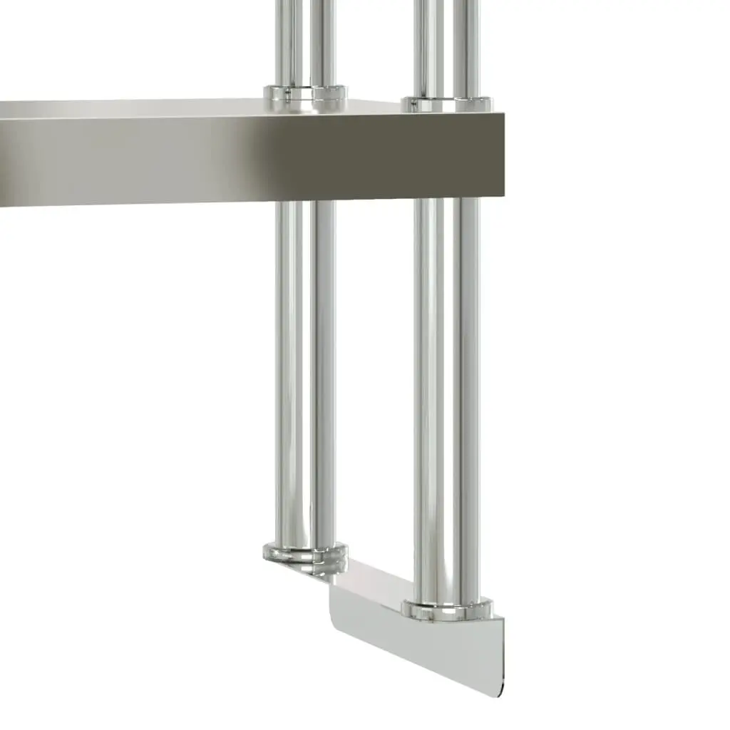 Stainless Steel Kitchen Work Table with Overshelf 110x55x150cm Prep Station