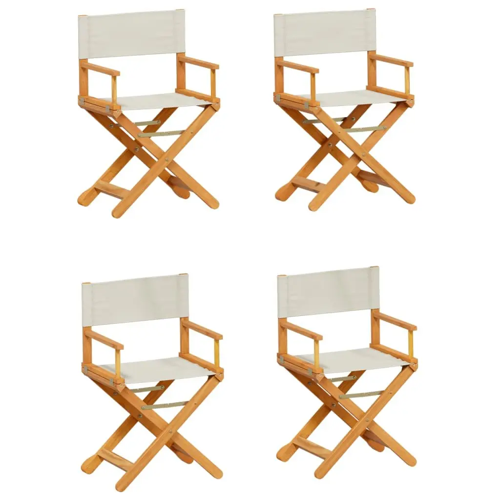 Folding Garden Chairs Set of 4 Outdoor Seating Camping Lounge Chair Cream