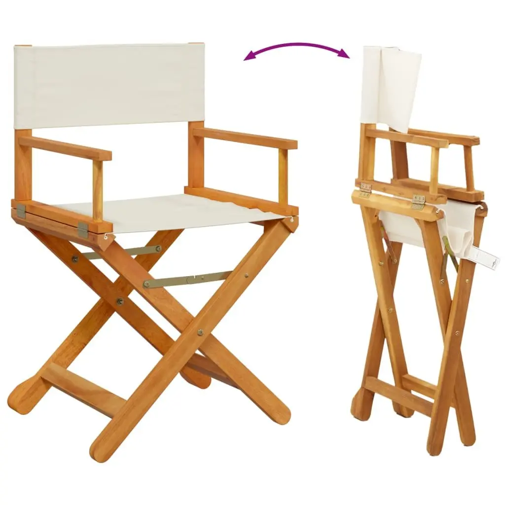 Folding Garden Chairs Cream Fabric Portable Outdoor Seating Set of 6