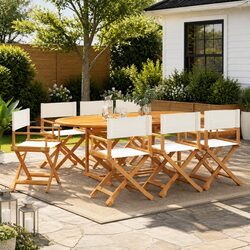 Find Comfort with 8 Lightweight Cream Folding Garden Chairs