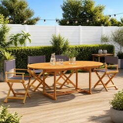 Folding Garden Chairs Set of 4 Grey Outdoor Seating Director Chair Camping