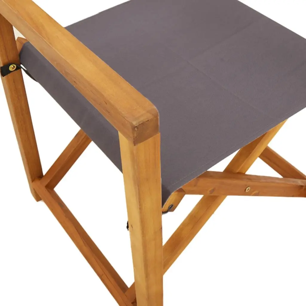 Folding Garden Chairs Lightweight Grey Fabric Set of 4 Outdoor Seating