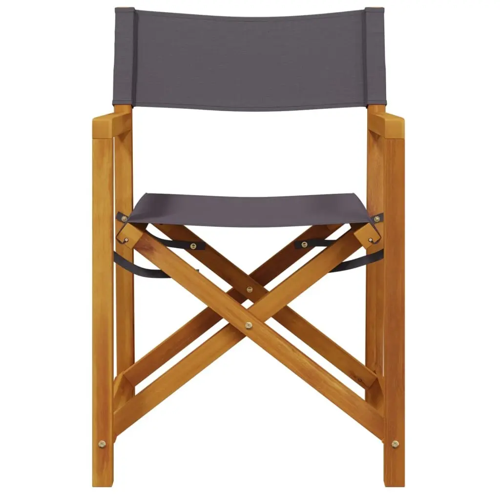 Folding Garden Chairs Set of 8 Dark Grey Fabric Director Style