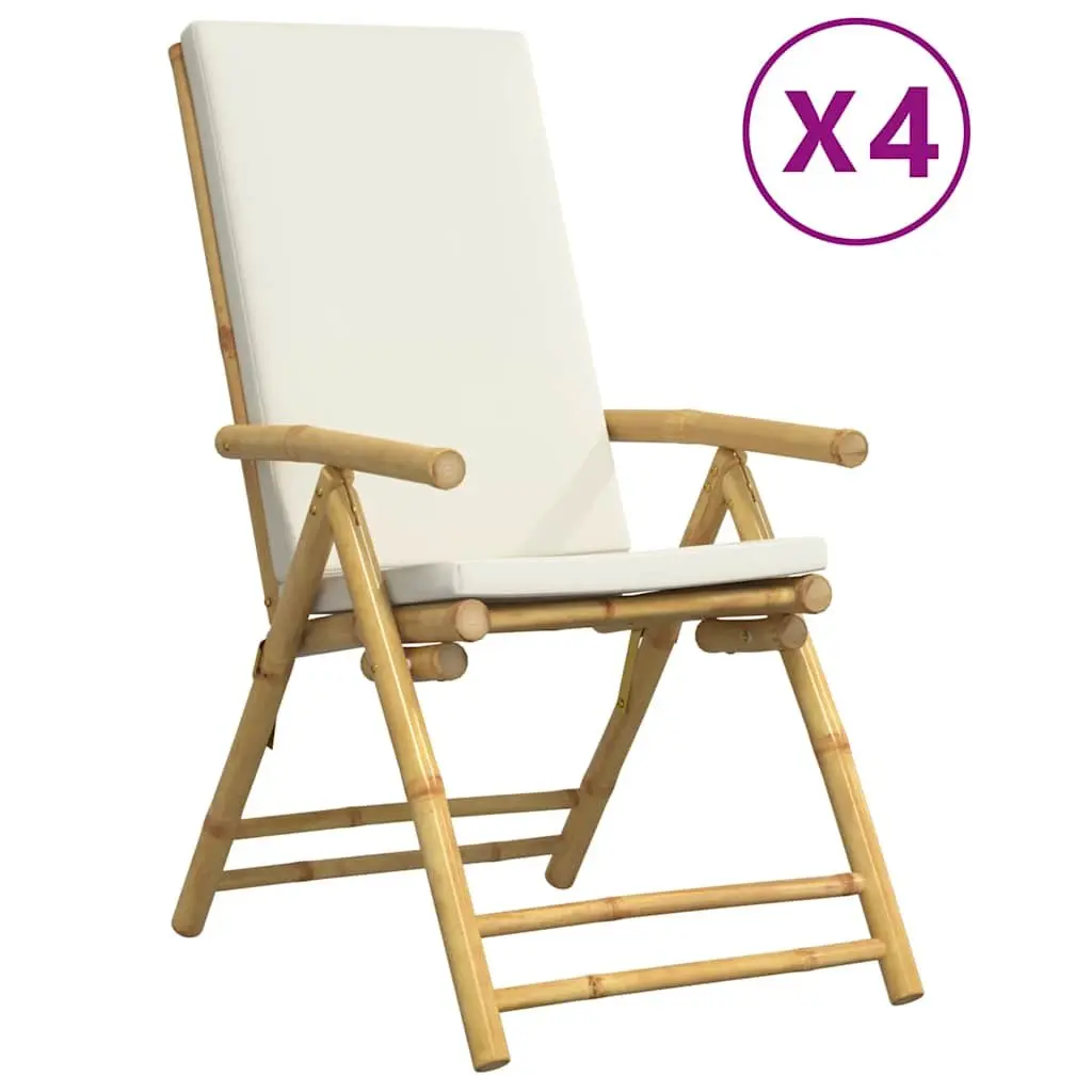 Folding Garden Reclining Chair Five-Position Adjustable Backrest 4 Piece Set