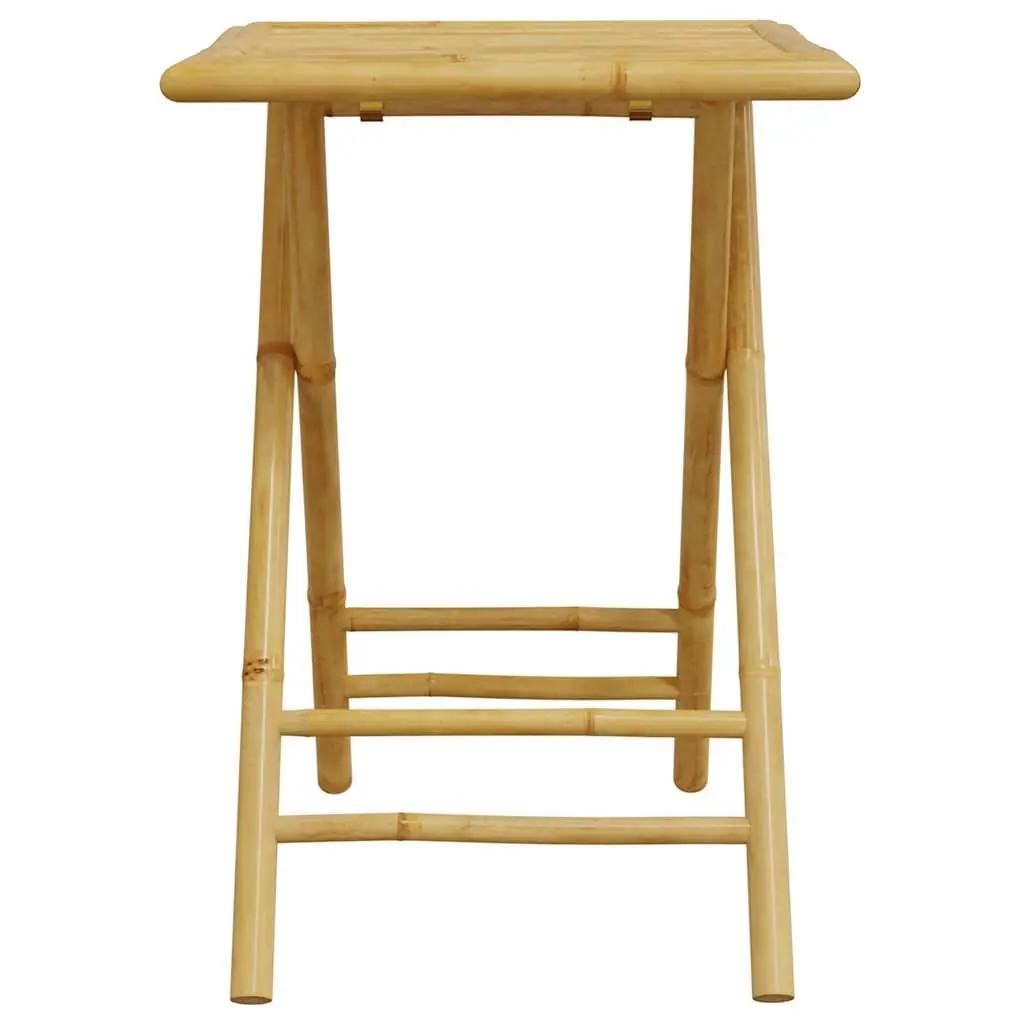 Folding Bistro Set Bamboo 3 Piece Outdoor Garden Furniture with Cushions