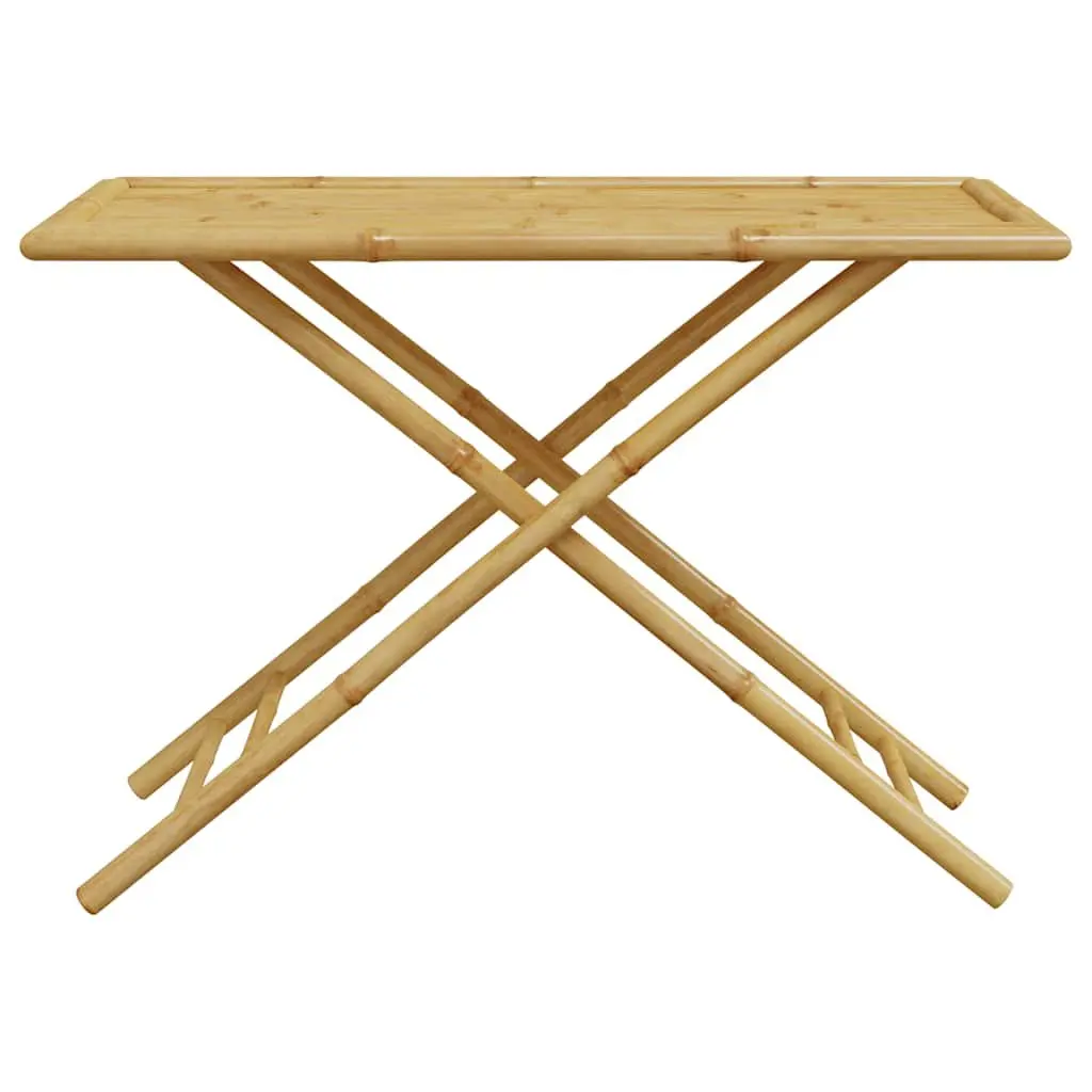 Bistro Set 5 Piece Folding Bamboo Garden Furniture with Cushions Brown