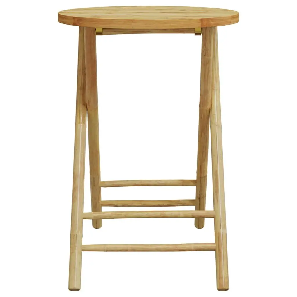 Folding Bistro Set Bamboo Frame Padded Cushions 3 Piece