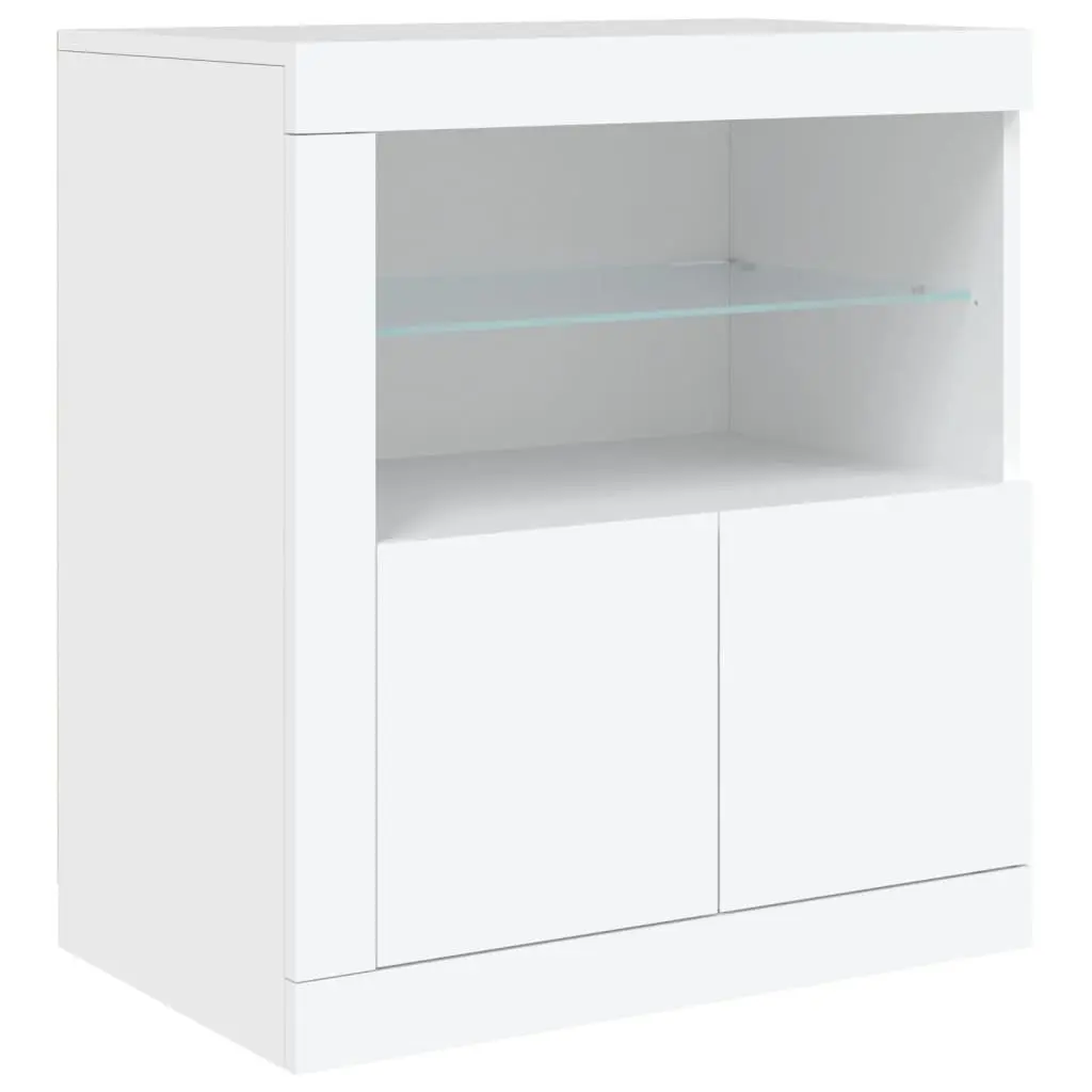 White Sideboard Cabinet with RGB LED Lights Modern Storage 1815 x 370 x 670 mm