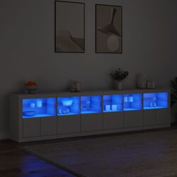 Discover Your New White Sideboard with RGB LED Lights