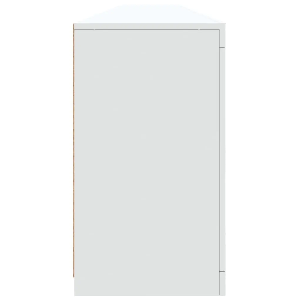 White Sideboard with RGB LED Lights Modern Storage Cabinet 283x37x67 cm