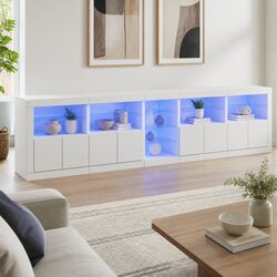 Your Friendly White Sideboard with RGB LED Lighting
