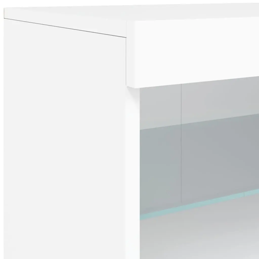 White Sideboard with RGB LED Lights 142.5x37x67cm
