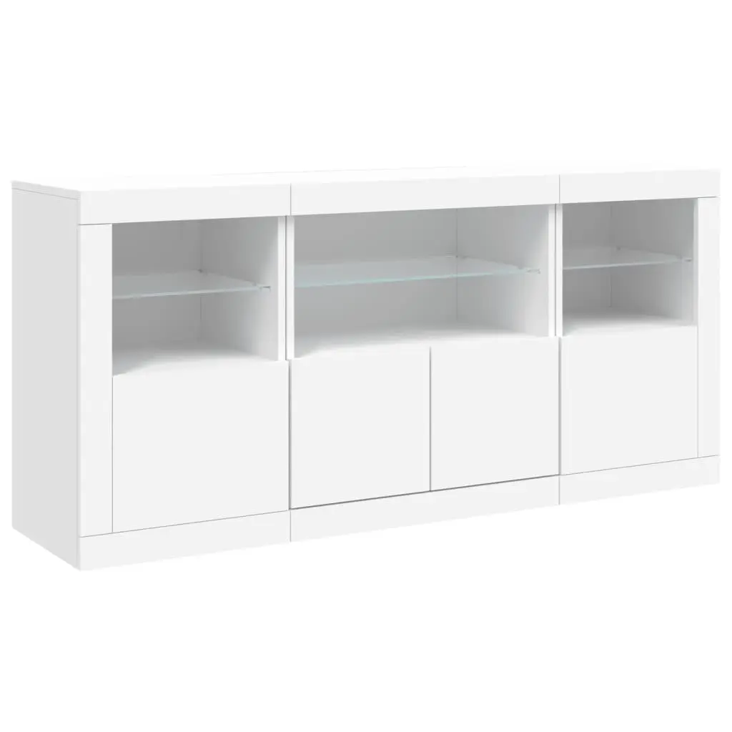 White Sideboard with RGB LED Lights 142.5x37x67cm