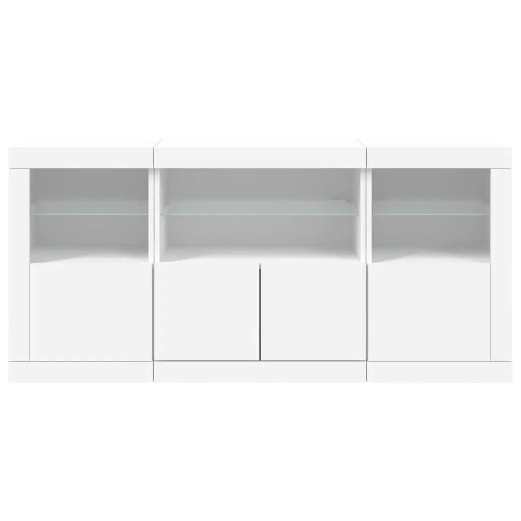 White Sideboard with RGB LED Lights 142.5x37x67cm
