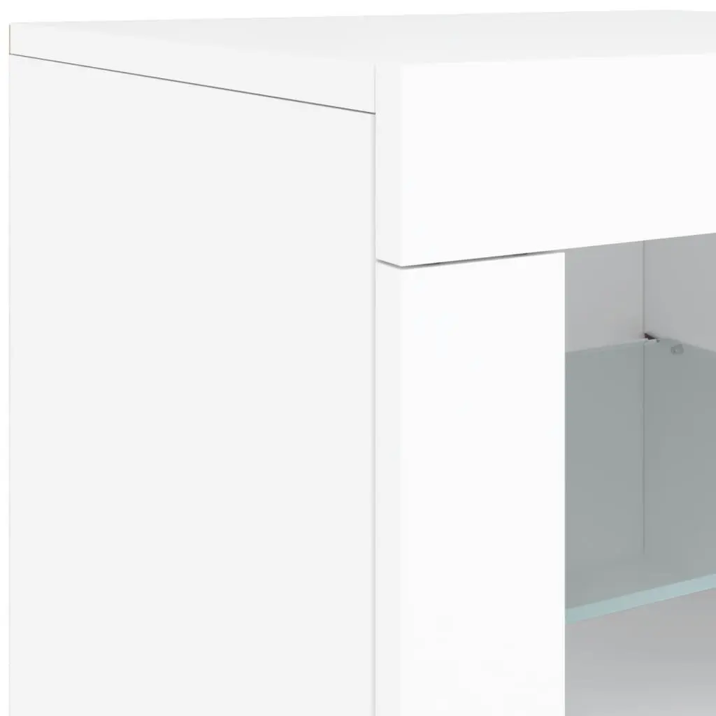 White Sideboard with RGB LED Lights 142.5x37x67cm