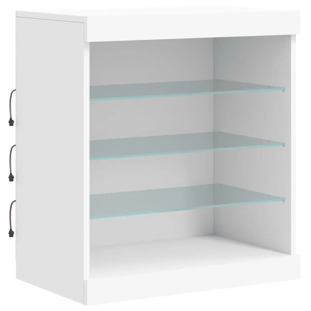 White Sideboard Modern Storage Cabinet with RGB LED Lights 142.5 x 37 x 67 cm