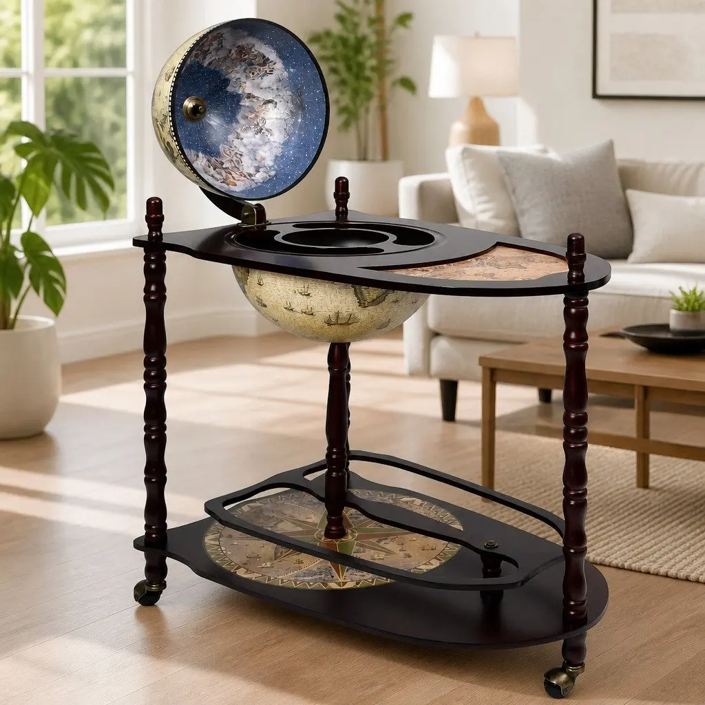 Globe Bar Cabinet for Home or Office