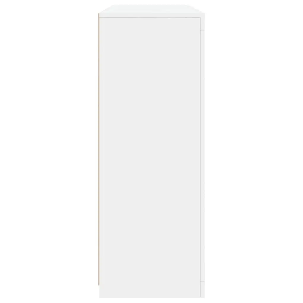 Sideboards with RGB LED Lights 3 Pieces White Storage Cabinet Buffet Furniture