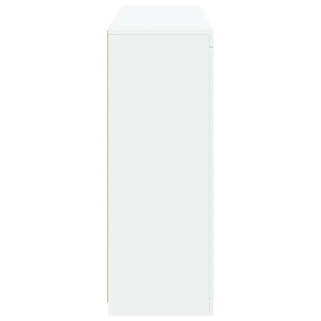 Sideboard Cabinets RGB LED Lights White Storage Furniture 3 Piece Set