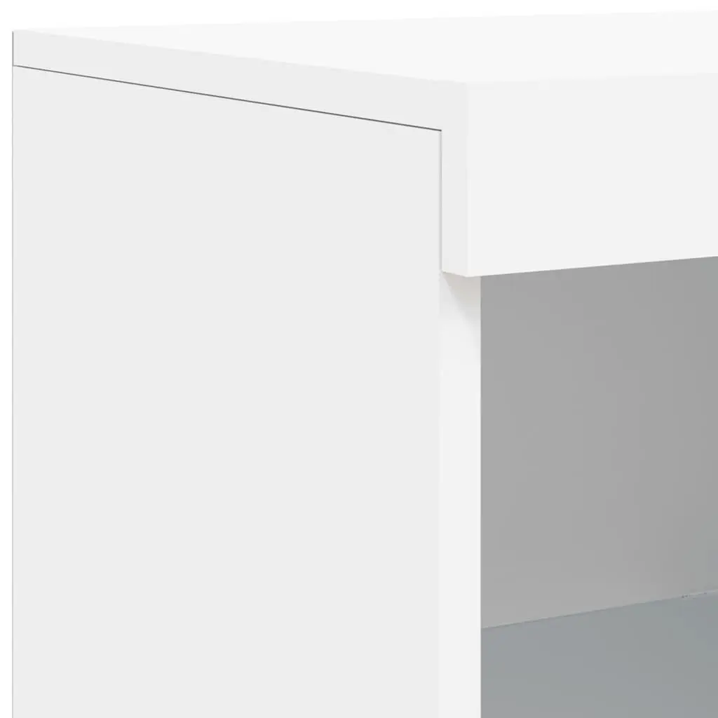 Sideboards with RGB LED Lights 3 Piece Set White Engineered Wood Storage Cabinets