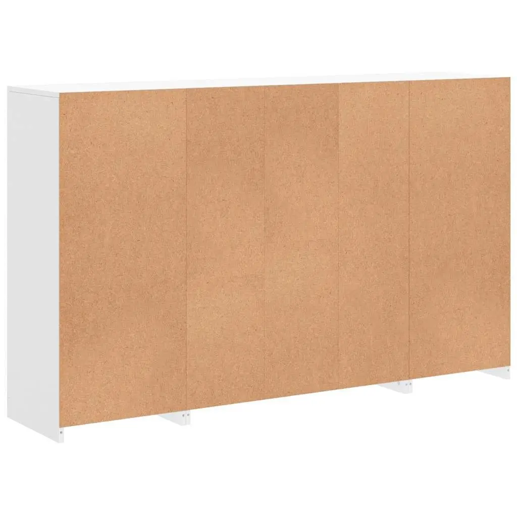 Sideboards with RGB LED Lights 3 Piece Set White Engineered Wood Storage Cabinets